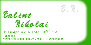 balint nikolai business card